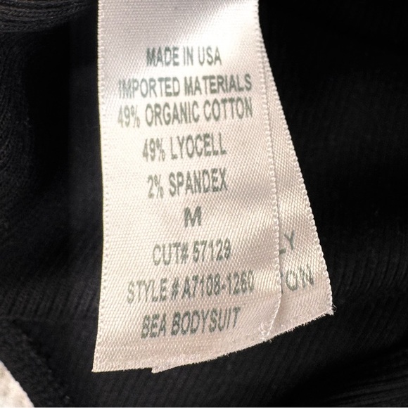 AGOLDE Bea Cutaway Bodysuit Asymmetrical Neckline Black Size Medium NWT - Picture 13 of 14